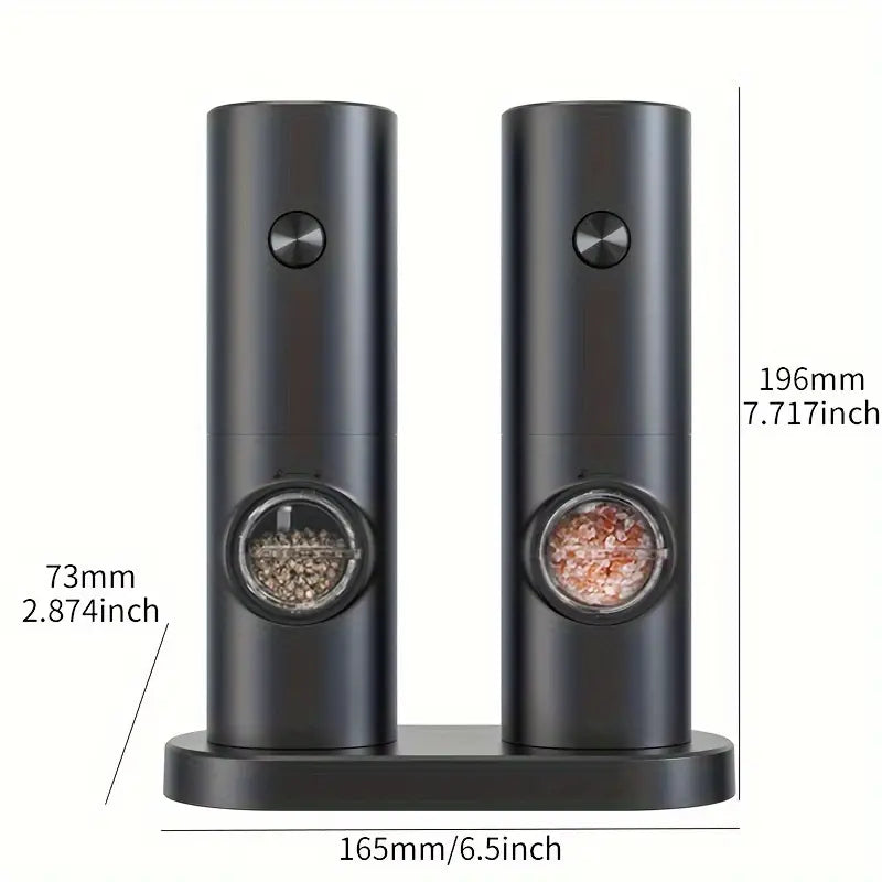 NNETM Electric Pepper Grinder Set - 2pcs Household Sea Salt Ginders