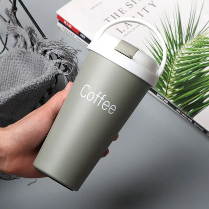 304 Stainless Steel European Straw Coffee Cup Travel Mug