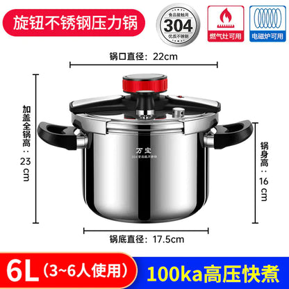 "304 Stainless Steel High-Pressure Cooker for Home Use"