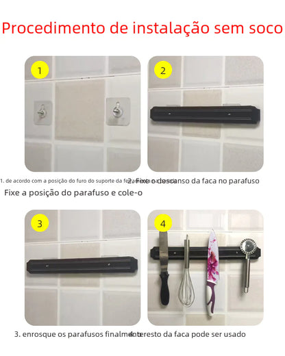 Magnetic Knife Rack Wall-Mounted Kitchen Organizer