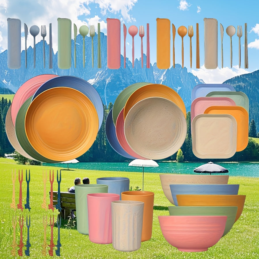NNETM Outdoor Camping Dinnerware Set for 5 (62pcs)