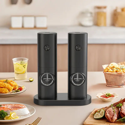 NNETM Electric Pepper Grinder Set - 2pcs Household Sea Salt Ginders