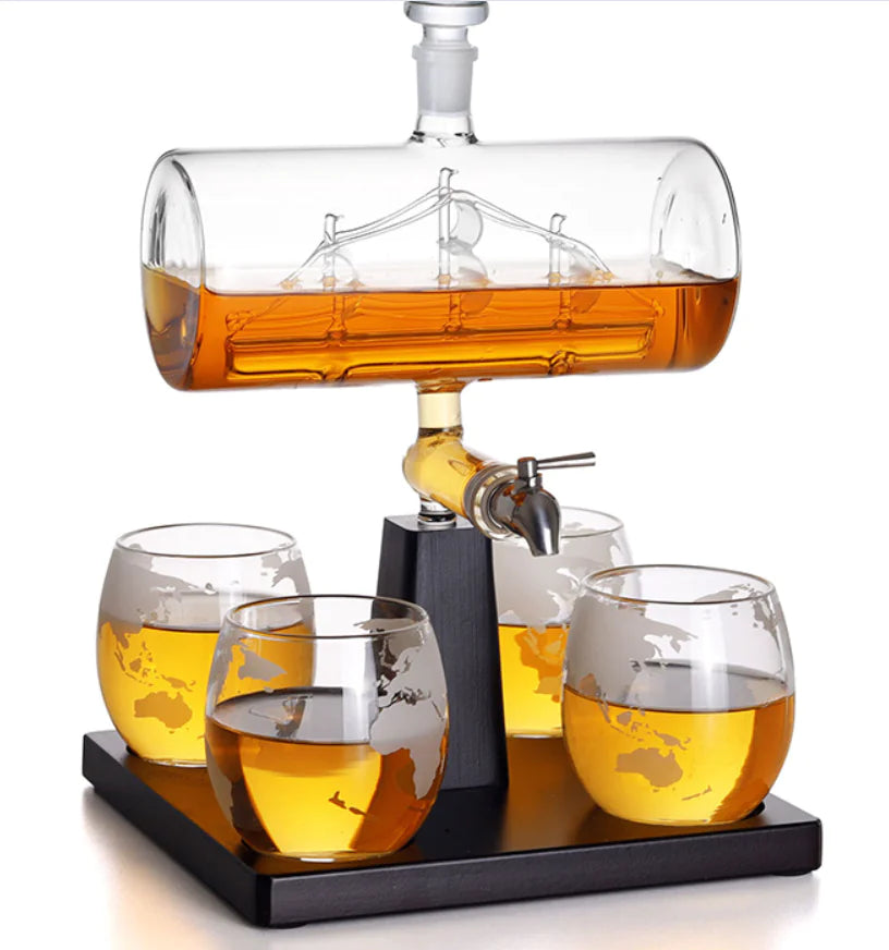 Glass Sailing Wine Bottle Container