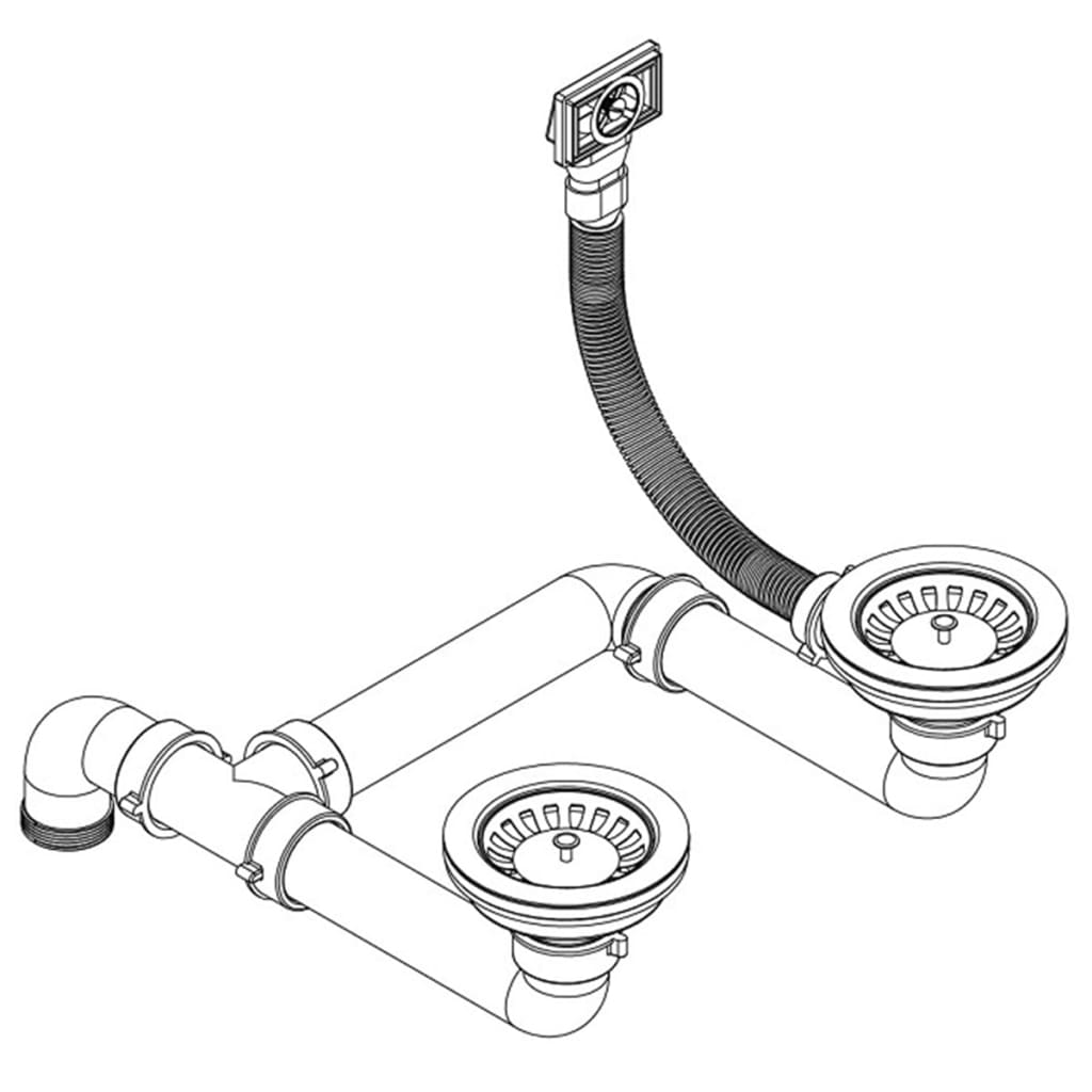 NNEVL Granite Kitchen Sink Double Basin Black