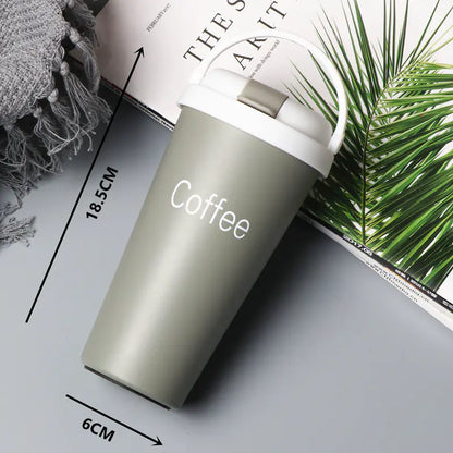 304 Stainless Steel European Straw Coffee Cup Travel Mug