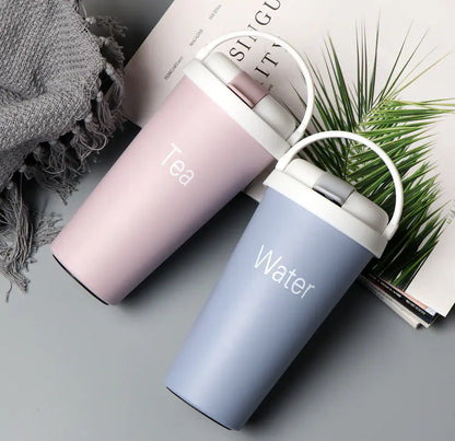 304 Stainless Steel European Straw Coffee Cup Travel Mug