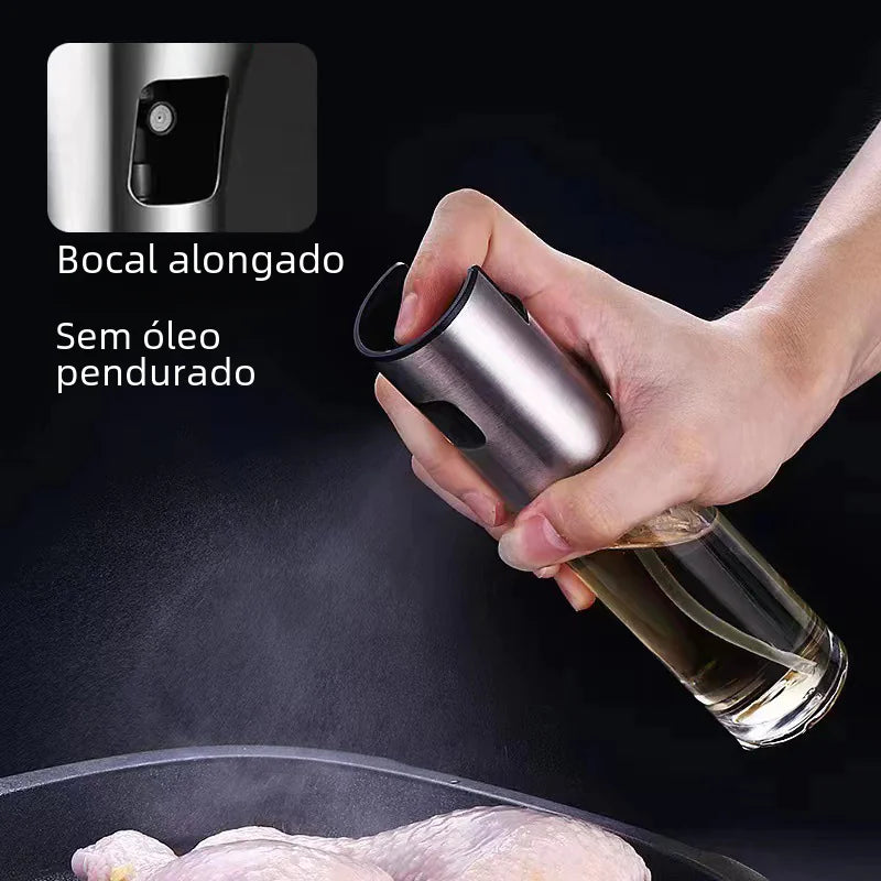 Stainless Steel Oil Spray Bottle Set with Brush and Funnel