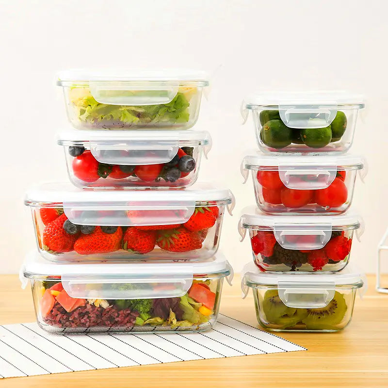 Large Glass Meal Prep Containers with Lids Set