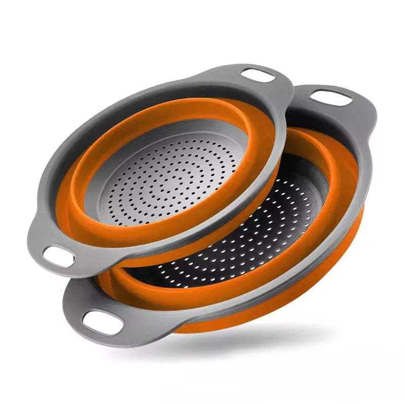 Collapsible Silicone Strainer - Foldable Kitchen Colander