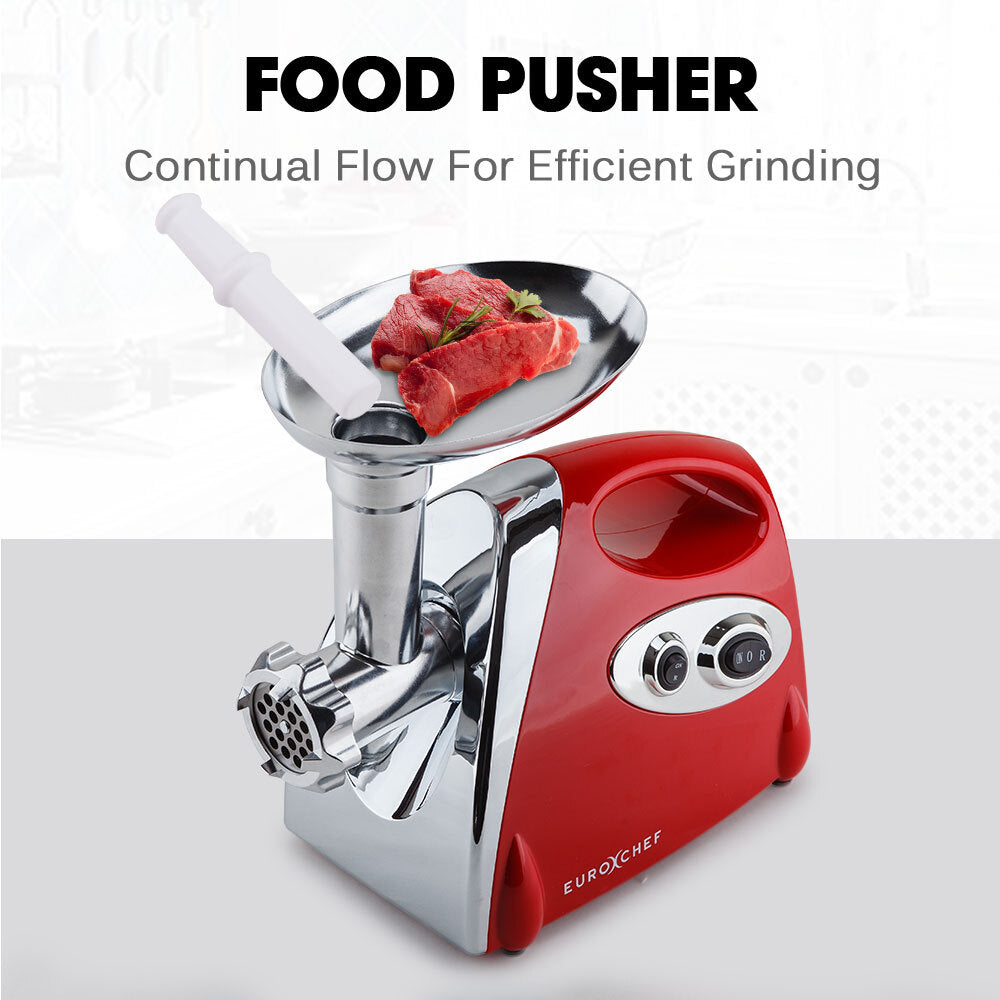 NNEDSZ EUROCHEF Electric Meat Grinder, Stainless Steel Mincer Sausage Filler Kibbe Maker, Red