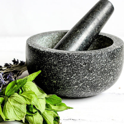 NNEDSZ Large Pestle and Mortar Set Durable Granite Stone Spice & Herb Crusher