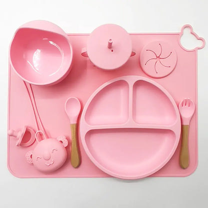 Silicone Baby Feeding Set with Mat and Utensils