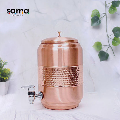 Pure Copper 5 Litre Half Hammered Water Dispenser (Matka) 5000ML