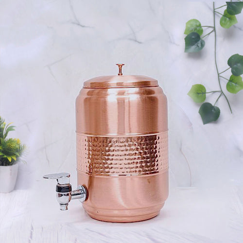 Pure Copper 5 Litre Half Hammered Water Dispenser (Matka) 5000ML