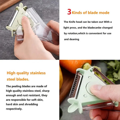3-in-1 Stainless Steel Vegetable Peeler for Kitchen